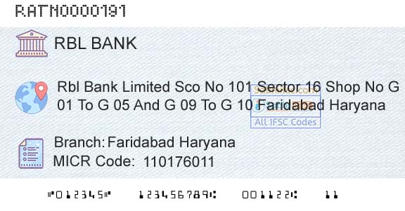Rbl Bank Limited Faridabad HaryanaBranch 