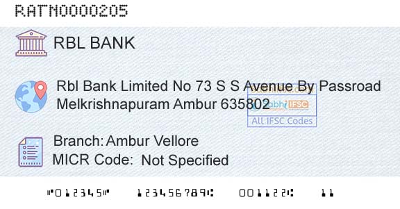 Rbl Bank Limited Ambur VelloreBranch 