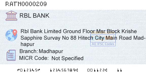Rbl Bank Limited MadhapurBranch 