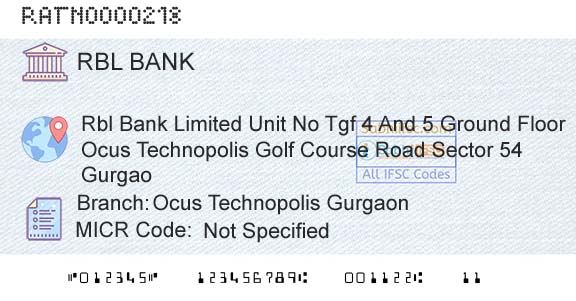 Rbl Bank Limited Ocus Technopolis GurgaonBranch 