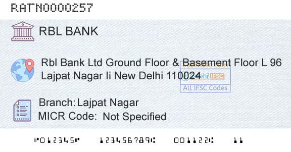 Rbl Bank Limited Lajpat NagarBranch 