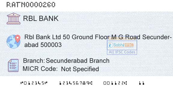 Rbl Bank Limited Secunderabad BranchBranch 