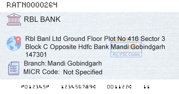 Rbl Bank Limited Mandi GobindgarhBranch 