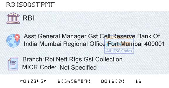 Reserve Bank Of India Rbi Neft Rtgs Gst CollectionBranch 