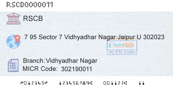 The Rajasthan State Cooperative Bank Limited Vidhyadhar NagarBranch 