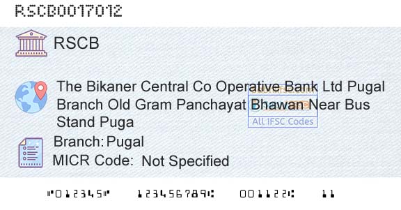 The Rajasthan State Cooperative Bank Limited PugalBranch 