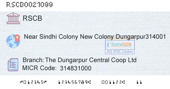 The Rajasthan State Cooperative Bank Limited The Dungarpur Central Coop LtdBranch 