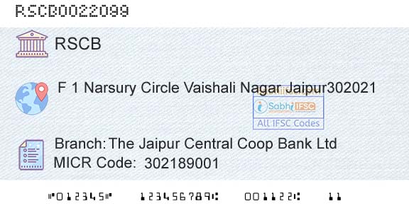 The Rajasthan State Cooperative Bank Limited The Jaipur Central Coop Bank LtdBranch 