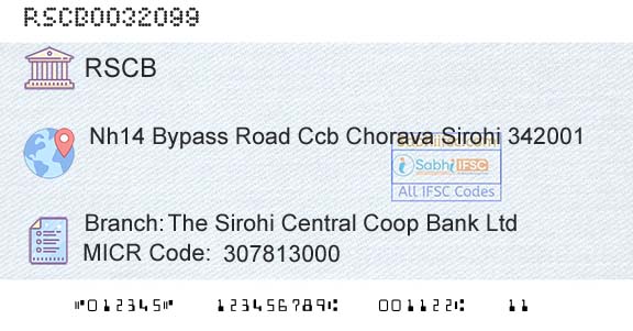 The Rajasthan State Cooperative Bank Limited The Sirohi Central Coop Bank LtdBranch 