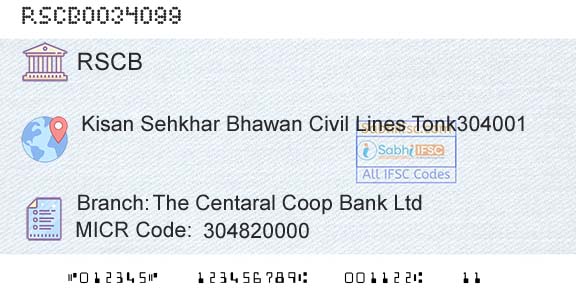 The Rajasthan State Cooperative Bank Limited The Centaral Coop Bank LtdBranch 