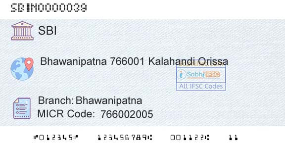 State Bank Of India BhawanipatnaBranch 