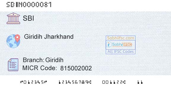 State Bank Of India GiridihBranch 