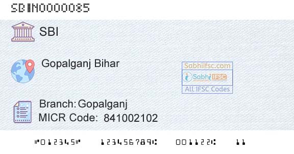 State Bank Of India GopalganjBranch 