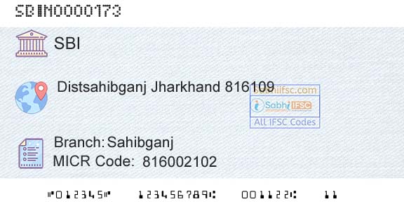 State Bank Of India SahibganjBranch 