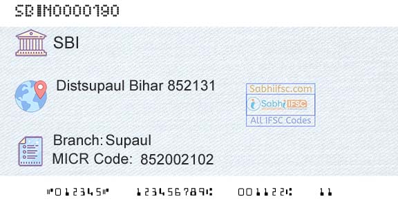 State Bank Of India SupaulBranch 