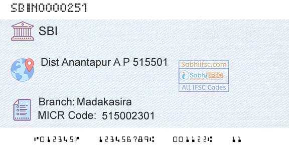 State Bank Of India MadakasiraBranch 