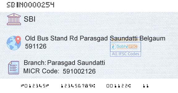 State Bank Of India Parasgad SaundattiBranch 