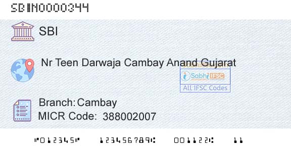 State Bank Of India CambayBranch 
