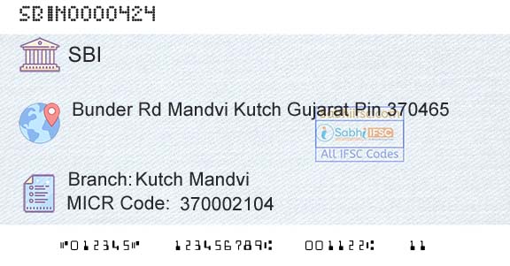 State Bank Of India Kutch MandviBranch 