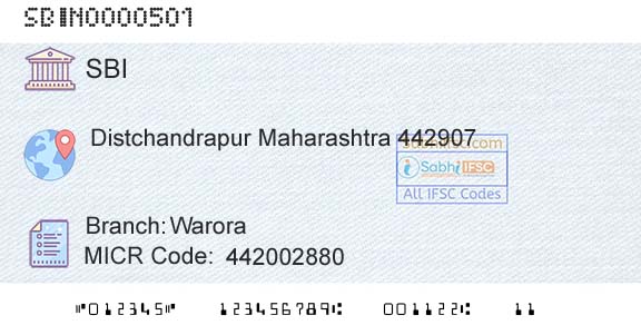 State Bank Of India WaroraBranch 