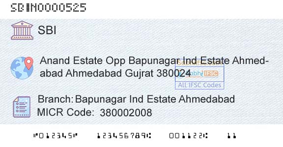 State Bank Of India Bapunagar Ind Estate AhmedabadBranch 