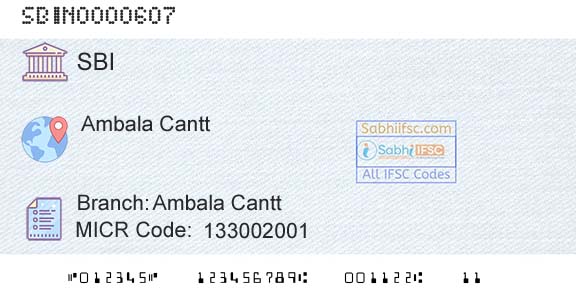 State Bank Of India Ambala CanttBranch 
