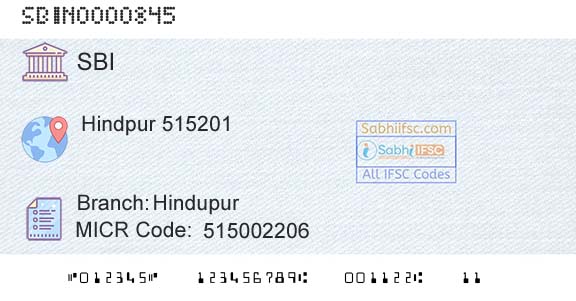 State Bank Of India HindupurBranch 