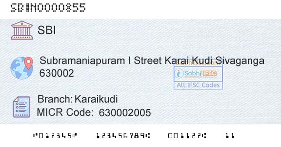 State Bank Of India KaraikudiBranch 