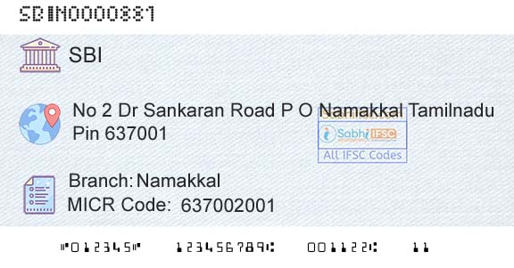 State Bank Of India NamakkalBranch 