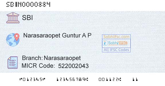 State Bank Of India NarasaraopetBranch 