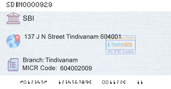 State Bank Of India TindivanamBranch 