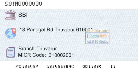 State Bank Of India TiruvarurBranch 