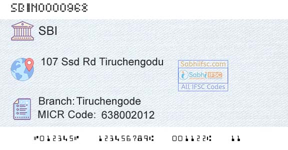 State Bank Of India TiruchengodeBranch 