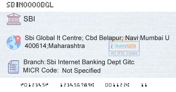 State Bank Of India Sbi Internet Banking Dept GitcBranch 