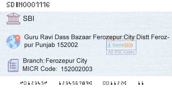 State Bank Of India Ferozepur CityBranch 