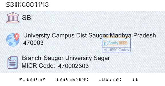 State Bank Of India Saugor University SagarBranch 