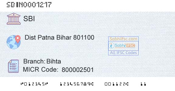 State Bank Of India BihtaBranch 