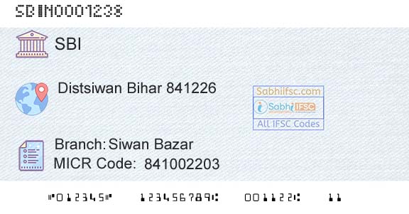 State Bank Of India Siwan BazarBranch 