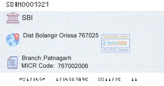 State Bank Of India PatnagarhBranch 