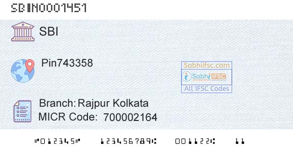 State Bank Of India Rajpur KolkataBranch 