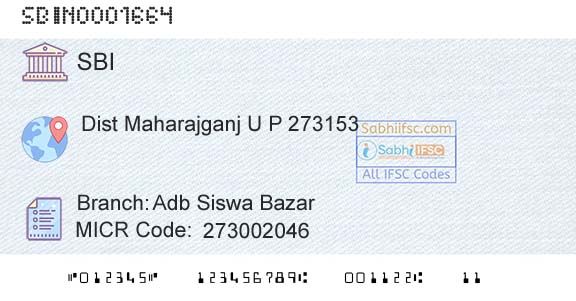 State Bank Of India Adb Siswa BazarBranch 