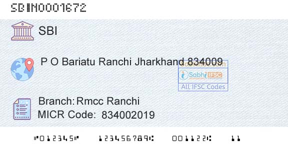 State Bank Of India Rmcc RanchiBranch 