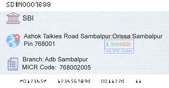 State Bank Of India Adb SambalpurBranch 