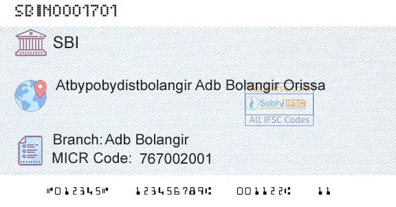 State Bank Of India Adb BolangirBranch 