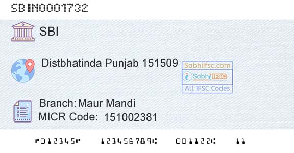 State Bank Of India Maur MandiBranch 