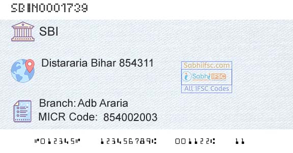 State Bank Of India Adb ArariaBranch 