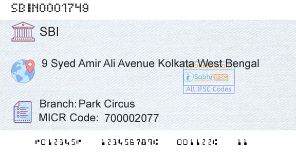 State Bank Of India Park CircusBranch 