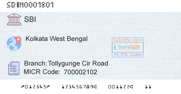State Bank Of India Tollygunge Cir RoadBranch 