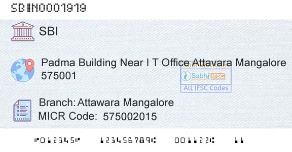 State Bank Of India Attawara MangaloreBranch 