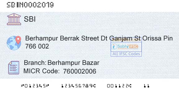 State Bank Of India Berhampur BazarBranch 